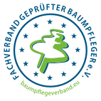 Logo mit Baum, Fachverband geprüfter Baumpfleger